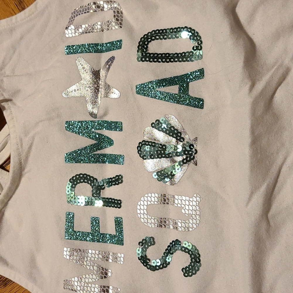 Mermaid squad girls tank top size L